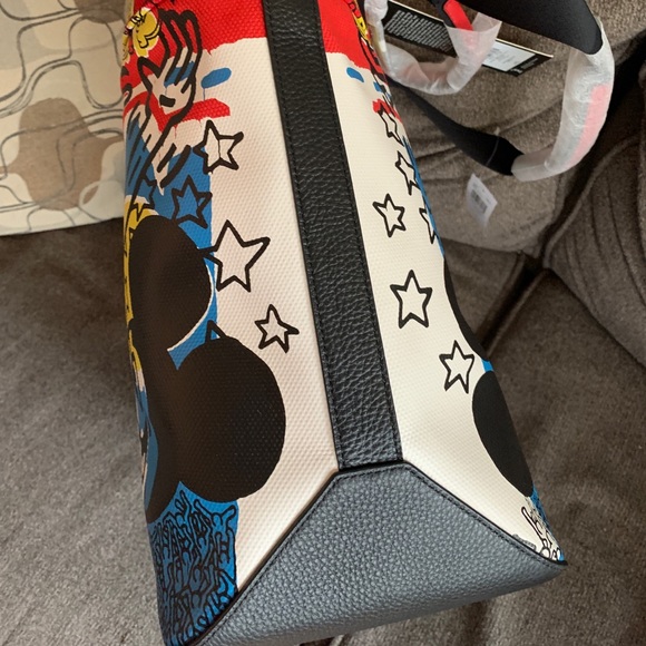 Authentic COACH MICKEY L.Edition coated canvas /Leather large snap top tote - Picture 8 of 9